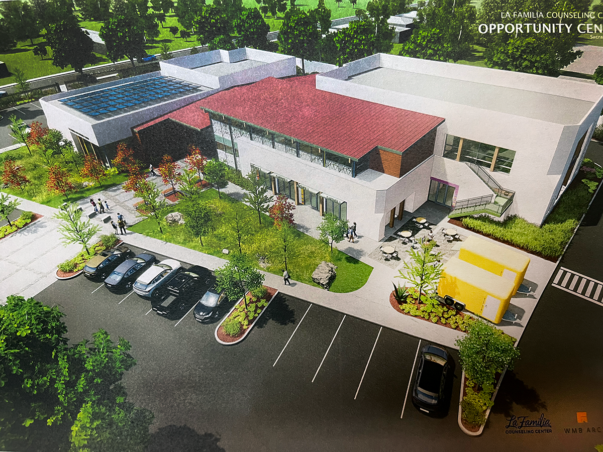 Rendering of the future La Familia Counseling Center building in South Sacramento.