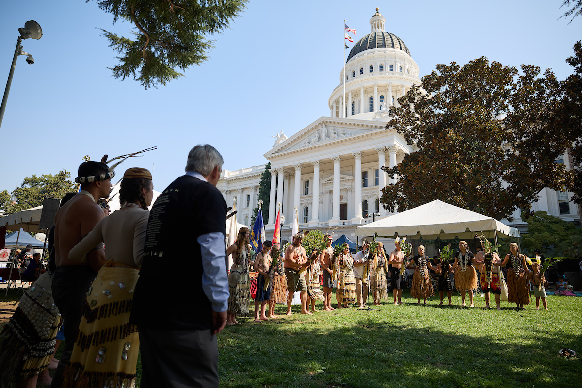 Photo from the 2023 Native American Day on the west steps of the State Capitol.