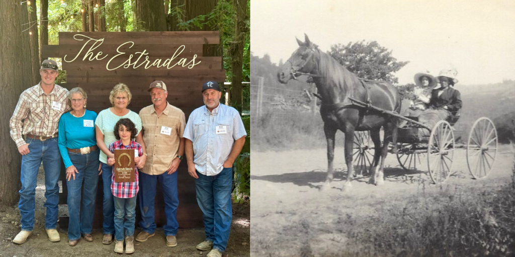 Two photos of the Estrada Family one from today and one from history.