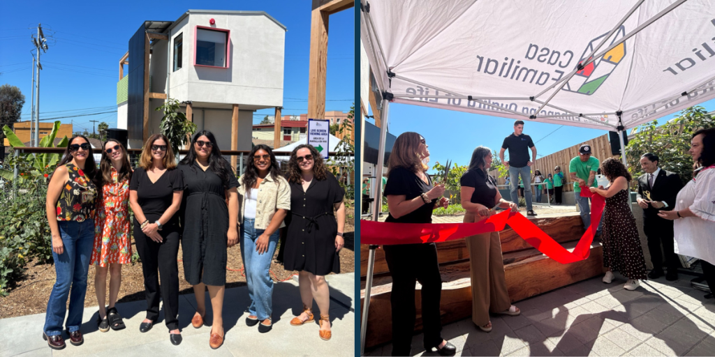 Two photos from the La Semilla ribbon-cutting event.