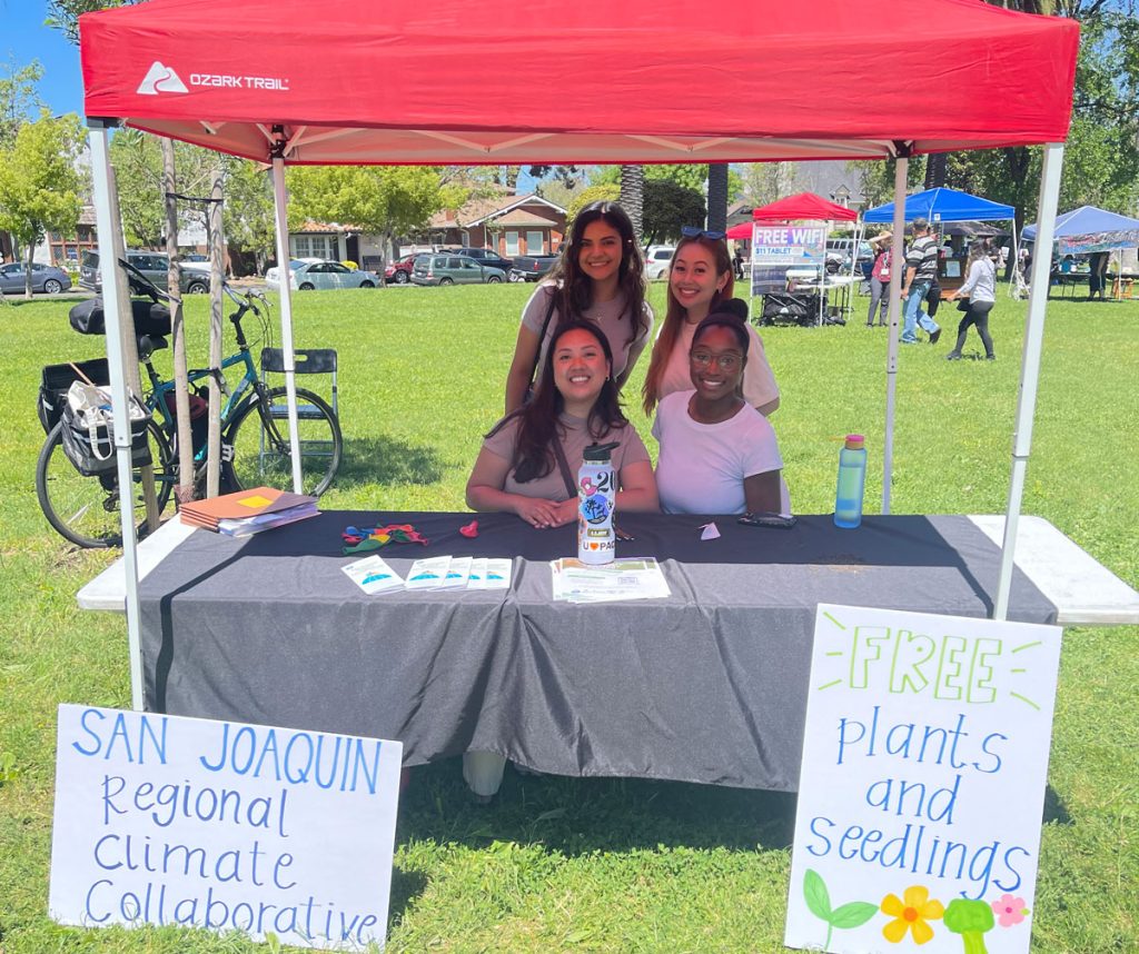 SJRCC partners (Stockton Service Corps and San Joaquin Council of Governments) tabling at the Stockton Earth Day event to raise awareness of the project and upcoming events!