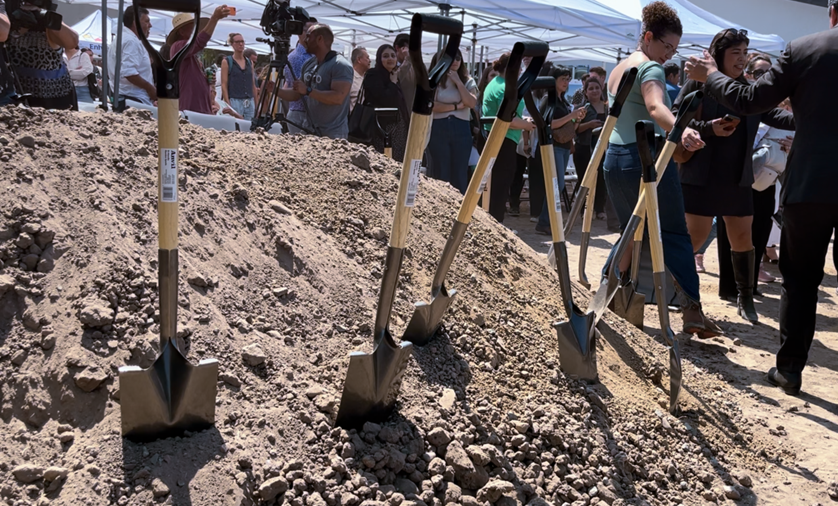 An image of shovels at a groundbreaking